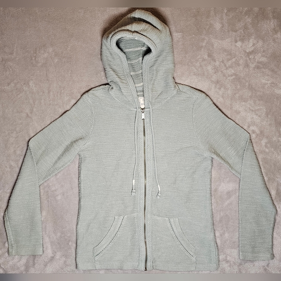 Fat Face Tight knit‎ jacket Hooded Full zip  Size 4 Mint green. - Picture 1 of 16